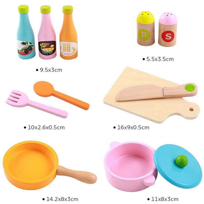 EKKIO Wooden Kitchen Playset for Kids (Giraffe Shape Kitchen Set) EK-KP-102-MS