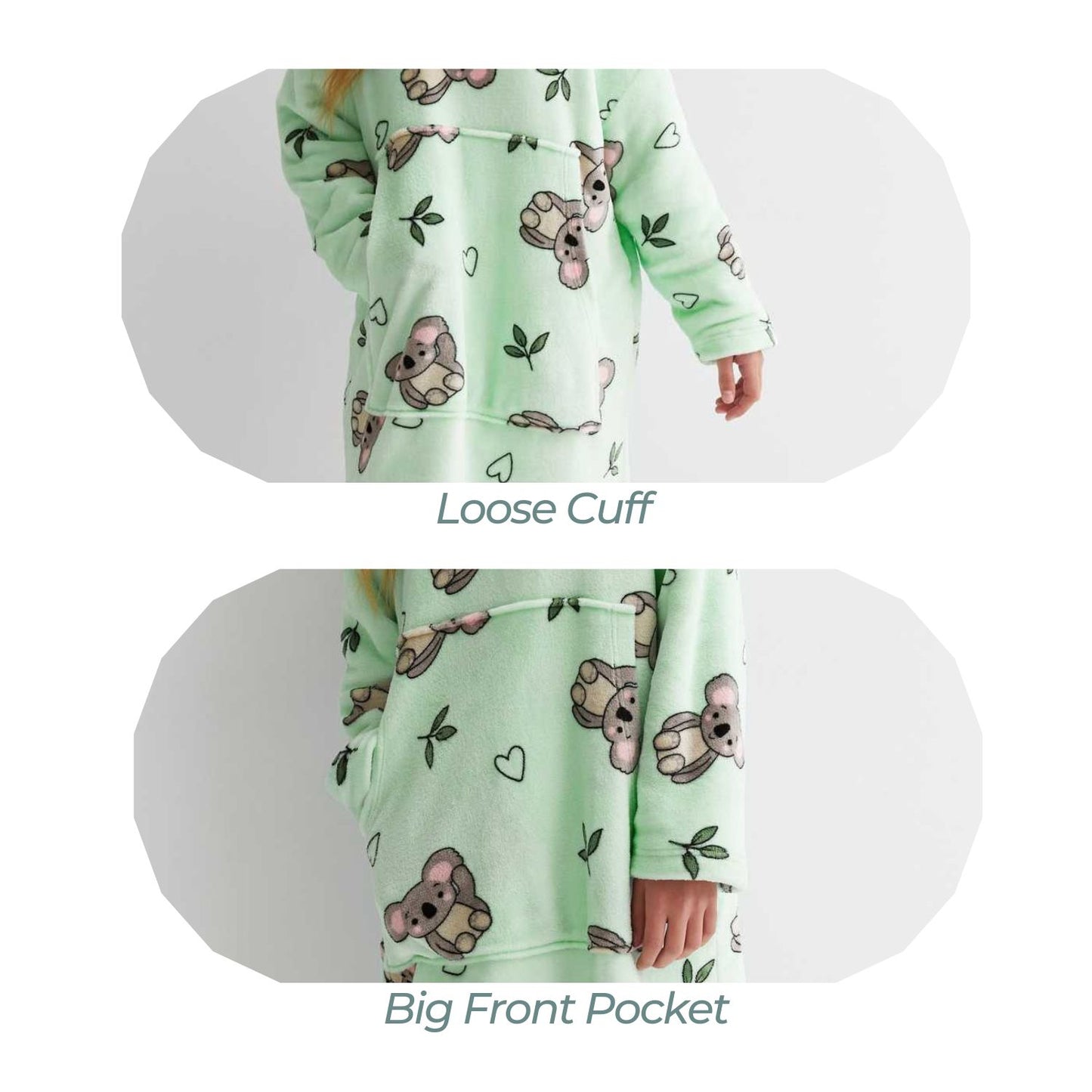 GOMINIMO Hoodie Blanket (Kids Koala Bear Green) GO-HB-138-AYS