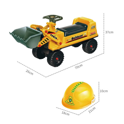 GOMINIMO Kids Ride On Bulldozer Digger Tractor Excavator Toy Car with Helmet GO-KEX-101-JBL