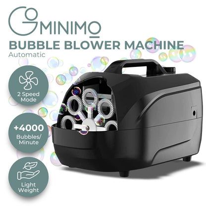 GOMINIMO Automatic Bubble Blower Machine for Kids (Black) GO-ABBM-100-JH