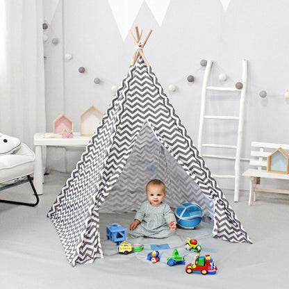 GOMINIMO Kids Teepee Tent with Side Window and Carry Case (Wave Stripe) GO-KT-103-LK