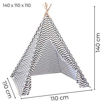 GOMINIMO Kids Teepee Tent with Side Window and Carry Case (Wave Stripe) GO-KT-103-LK