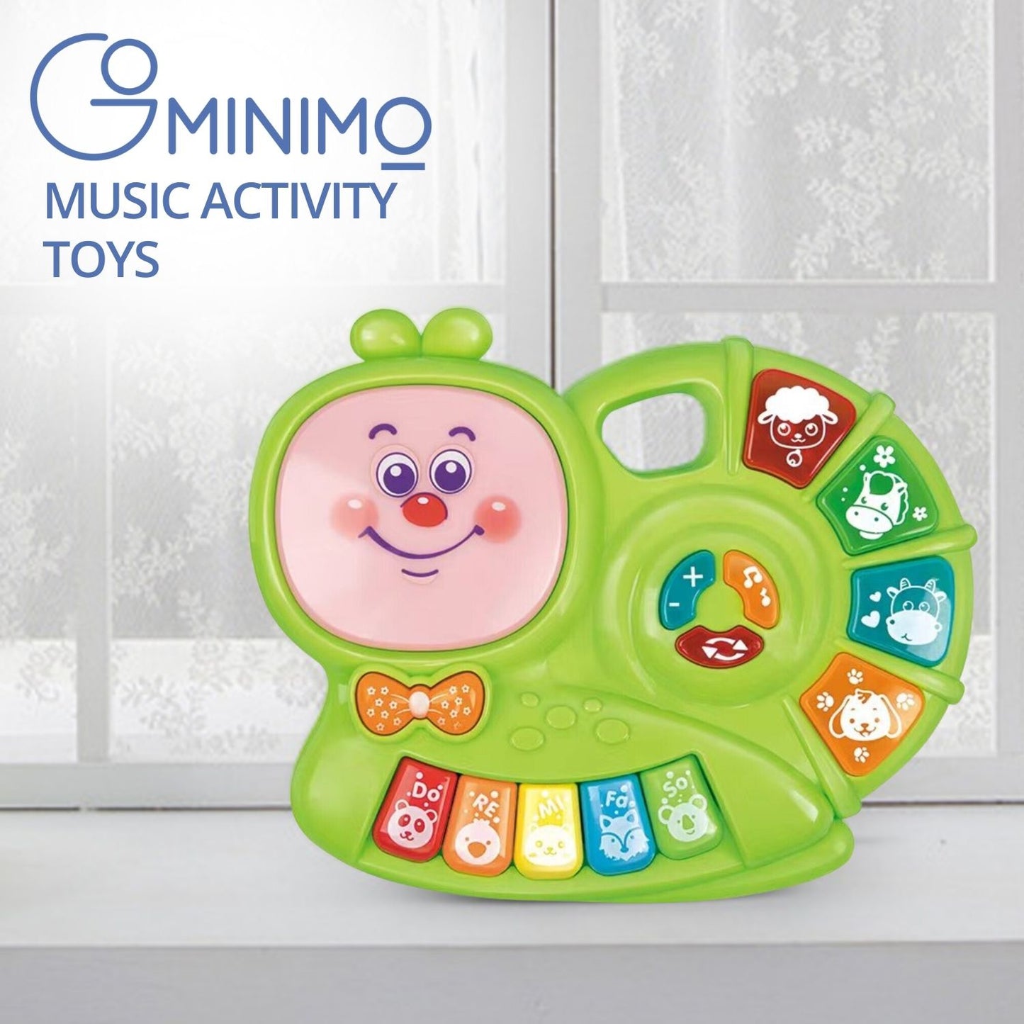 Gominimo Kids Piano Keyboard Music Toys with Snail Shape Design Green