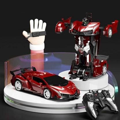 GOMINIMO Transform Car Robot Sport Car with Remote Control (Red) GO-TCR-104-FM