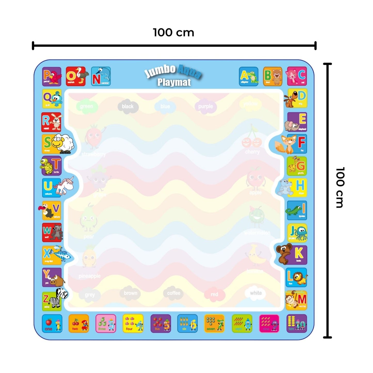 GOMINIMO Kids Water Paint Mat with Alphabet and Animals Design (1m x 1m) GO-WPM-100-SG