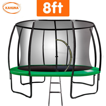 Kahuna 8ft Trampoline Free Ladder Spring Mat Net Safety Pad Cover Round Enclosure Green