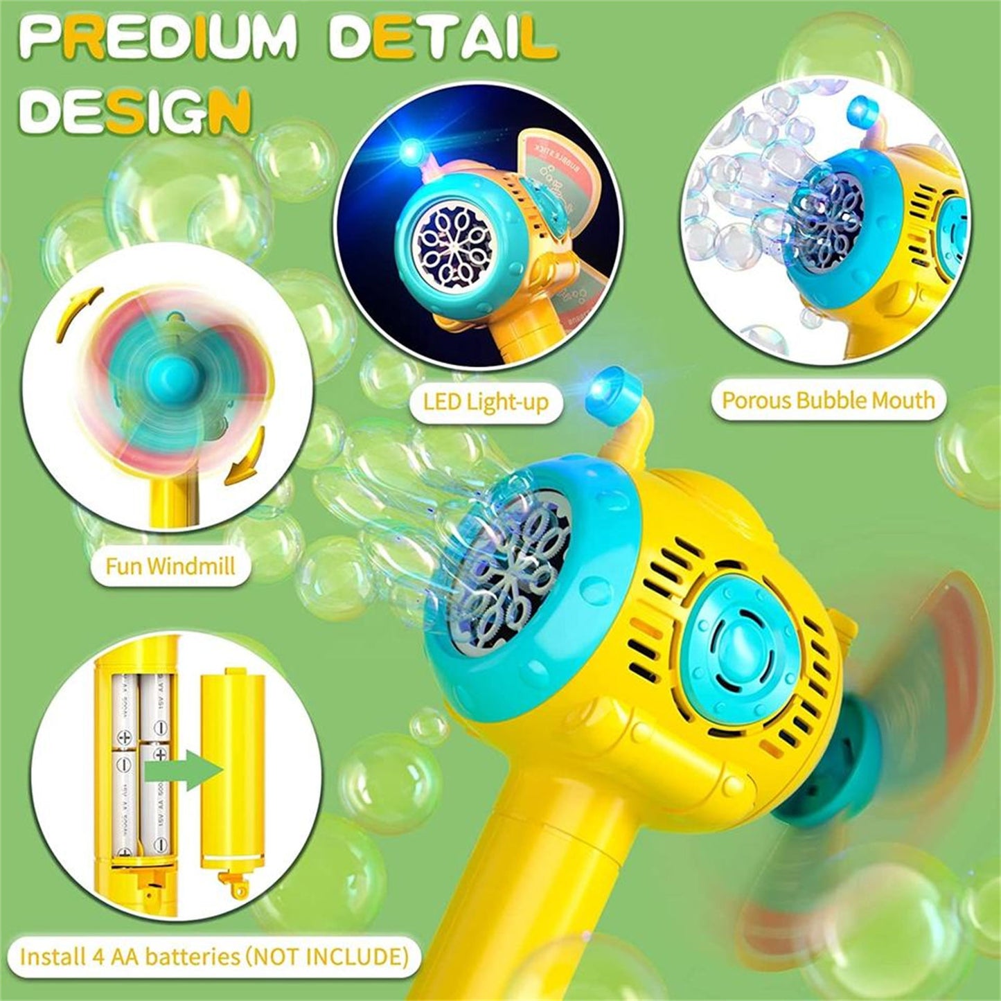 Bubblerainbow Children's Windmill Submarine Bubble Stick Hand-Held Automatic Bubble Toy