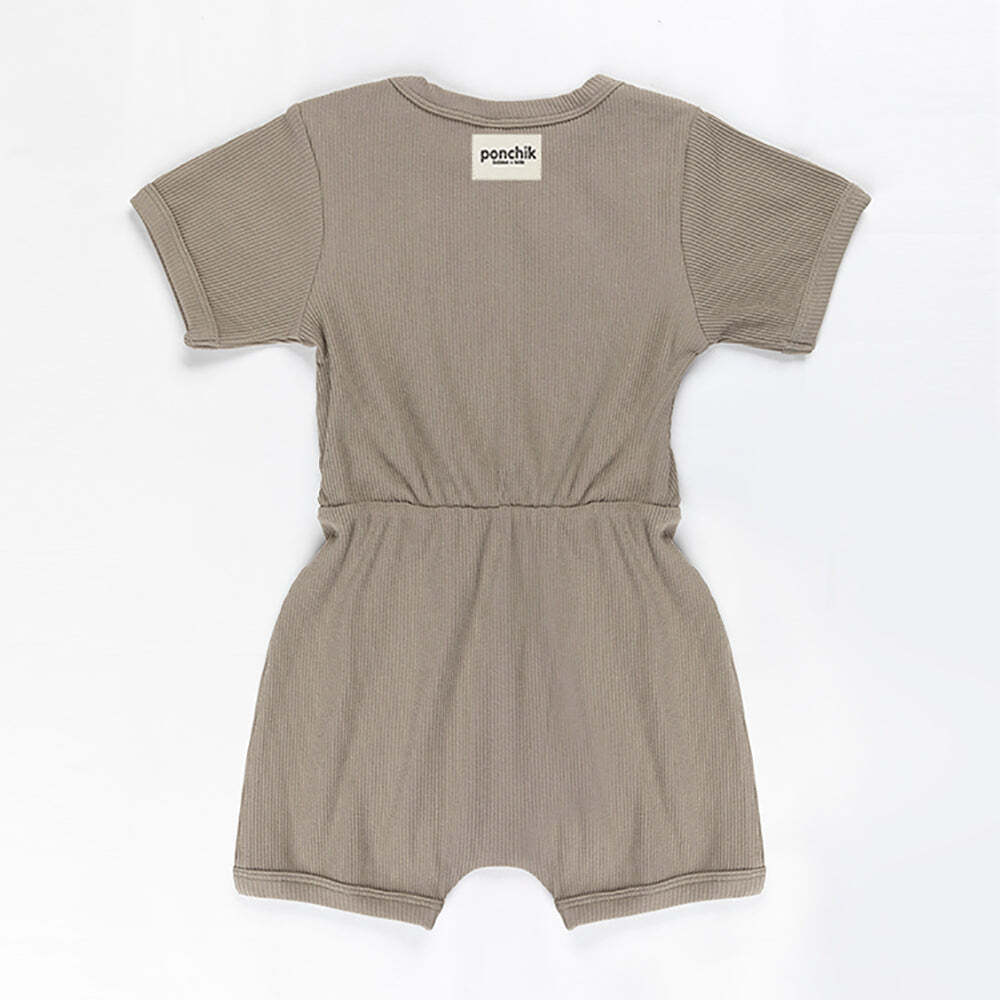 Ponchik Babies + Kids - Ribbed Cotton Romper - Artichoke Green