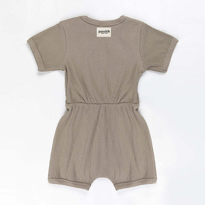 Ponchik Babies + Kids - Ribbed Cotton Romper - Artichoke Green