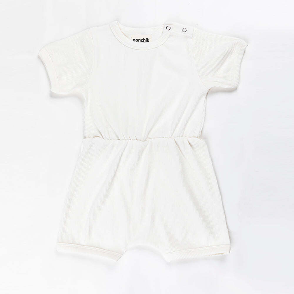 Ponchik Babies + Kids - Ribbed Cotton Romper - Daisy