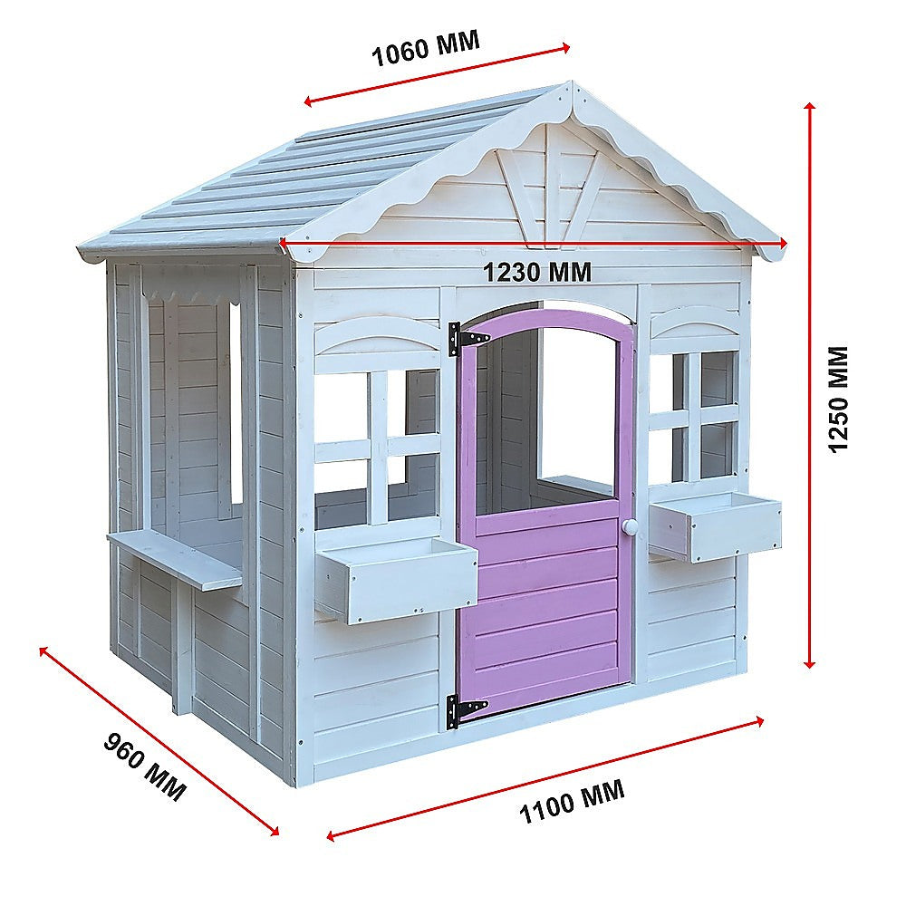 Cubby House Kids Wooden Outdoor Playhouse Cottage Play Children Timber