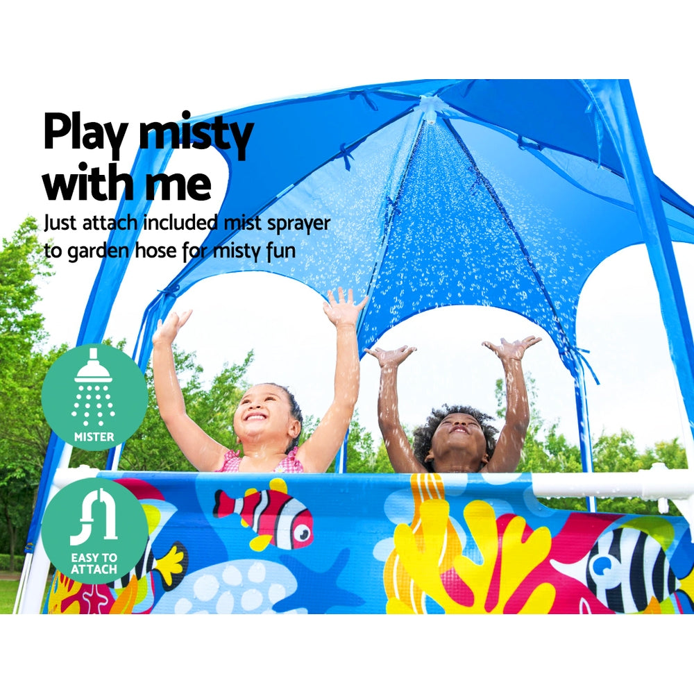 Bestway Kids Pool 183x51cm Steel Frame Swimming Play Pools Canopy 930L