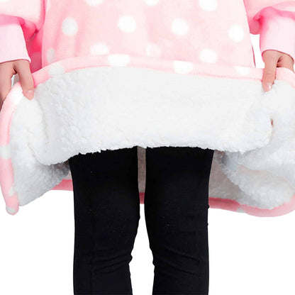 GOMINIMO Hoodie Blanket (Kids Light Pink Polka Dot) GO-HB-144-AYS