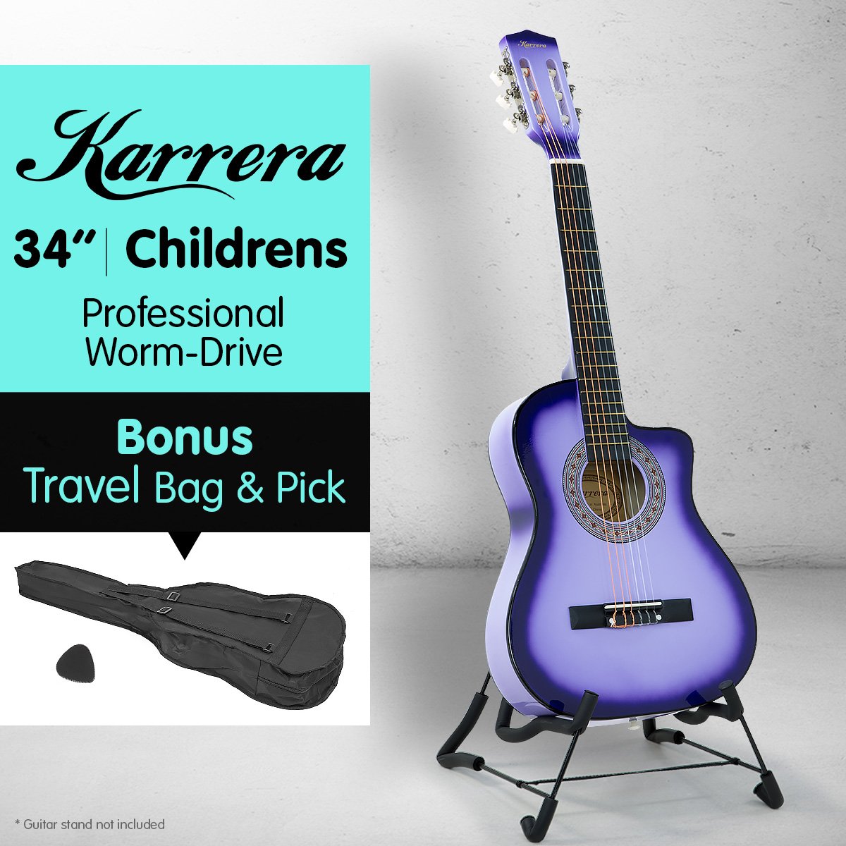 Karrera Childrens Acoustic Guitar Kids - Purple