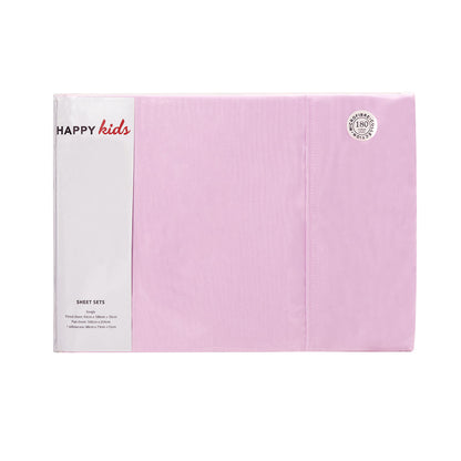 Happy Kids Pink Plain Dyed Microfibre Sheet Set Double