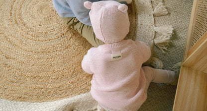 Ponchik Babies + Kids Bear Beanie Hat Warm Winter - Love - 3-12 Months