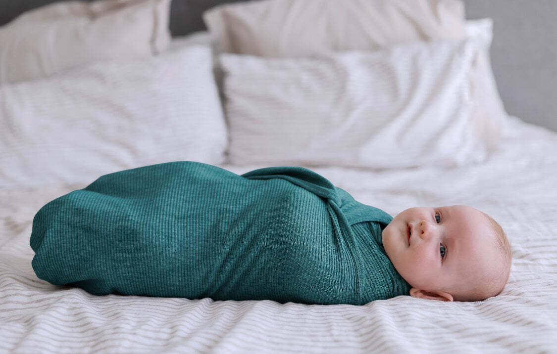 Ponchik Babies + Kids - Ribbed Swaddle Jersey Wrap - Jewel